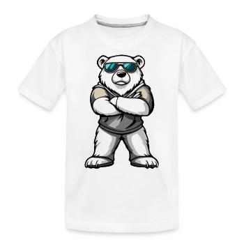 Eisbär Comic - Kinder Premium Bio T-Shirt - Weiß - Vorne