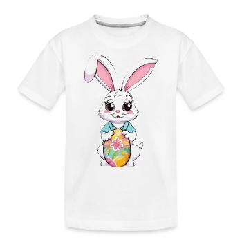 Easter bunny with Easter eggs - Kids' Premium Organic T-Shirt - white - Front