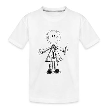 Funny Doctor Stick Figure - Doctors - Medicine - Kids' Premium Organic T-Shirt - white - Front