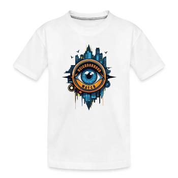 Œil de surveillance de quartier - T-shirt bio Premium Enfant - blanc - Devant