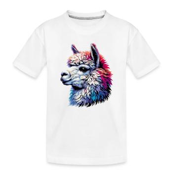 Alpaka - Kinder Premium Bio T-Shirt - Weiß - Vorne