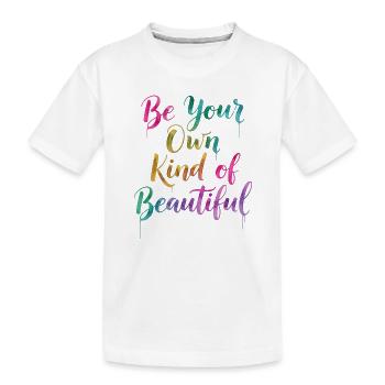 Inspirierendes Regenbogen-Zitat T-Shirt - Kinder Premium Bio T-Shirt - Weiß - Vorne