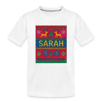 Paillasson en tricot de Noël Sarah - T-shirt bio Premium Enfant - blanc - Devant