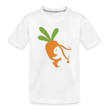 Karottenlächelndes Maskottchen - Kinder Premium Bio T-Shirt - Weiß - Vorne