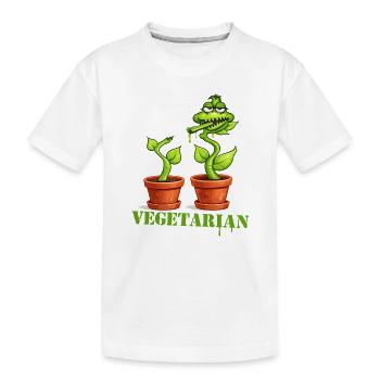 Vegetarische Fleischfressende Pflanze Cartoon - Kinder Premium Bio T-Shirt - Weiß - Vorne