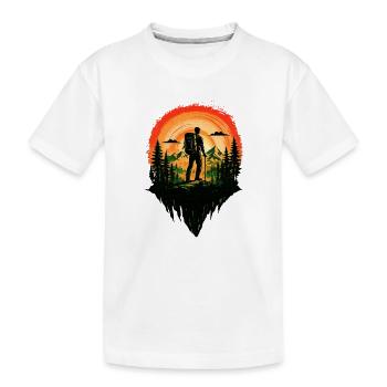 Red Bedtime Hike Adventure - Kids' Premium Organic T-Shirt - white - Front