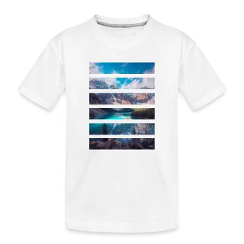 Mosaikberge und Türkissee - Kinder Premium Bio T-Shirt - Weiß - Vorne