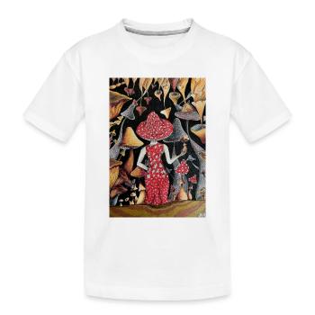Mushroom Lady - Kinder Premium Bio T-Shirt - Weiß - Vorne
