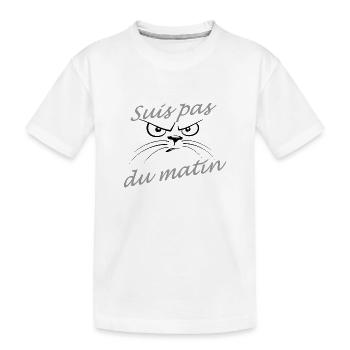 Suis pas du matin - T-shirt bio Premium Enfant - blanc - Devant