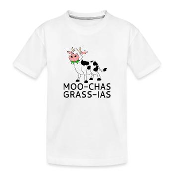 Moo-chas Grass-ias - Kids' Premium Organic T-Shirt - white - Front