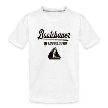 Bootsbauer in Ausbildung Bootsbauerausbildung Boot - Kinder Premium Bio T-Shirt - Weiß - Vorne