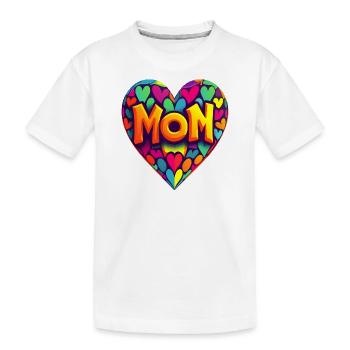 Mother's Day Heart Colorful - Kids' Premium Organic T-Shirt - white - Front