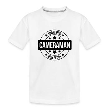 Cameraman / Camera / Kameramann / Kamera - Kinder Premium Bio T-Shirt - Weiß - Vorne
