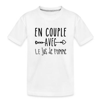 En Couple avec Jus de pomme, Fans de Jus de pomme - T-shirt bio Premium Enfant - blanc - Devant