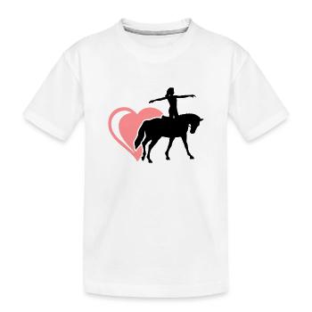 Herz Voltigieren - Kinder Premium Bio T-Shirt - Weiß - Vorne