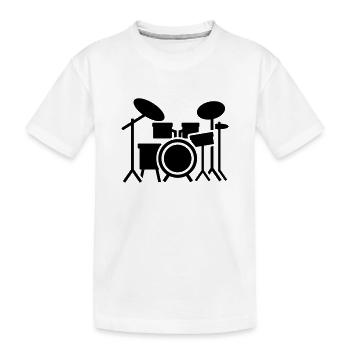 Drums - Kids' Premium Organic T-Shirt - white - Front