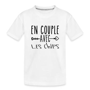 Couples with Chips, Crisps Fans Gift - Kids' Premium Organic T-Shirt - white - Front
