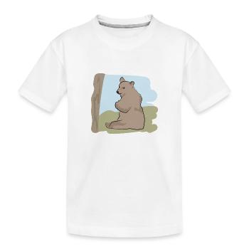 Dessin illustré avec ours - T-shirt bio Premium Enfant - blanc - Devant