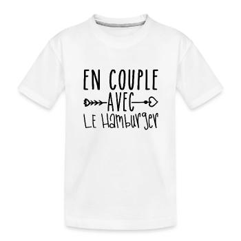 En Couple avec Hamburger, cadeau Fans de Hamburger - T-shirt bio Premium Enfant - blanc - Devant