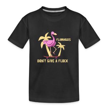 Flamingo Summer Design with slogan - Kids' Premium Organic T-Shirt - black - Front