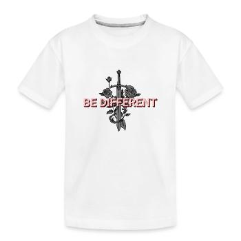 SOYEZ DIFFÉRENT – Rose Rouge, Amour-Propre, Positivité - T-shirt bio Premium Enfant - blanc - Devant