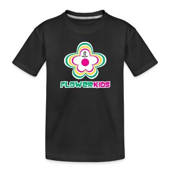FLOWERKIDS (Pulse-Logo) - Kinder Premium Bio T-Shirt - Schwarz - Vorne