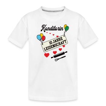 Konditorin 10 jähriges Jubiläum Konditorei Jahre - Kinder Premium Bio T-Shirt - Weiß - Vorne