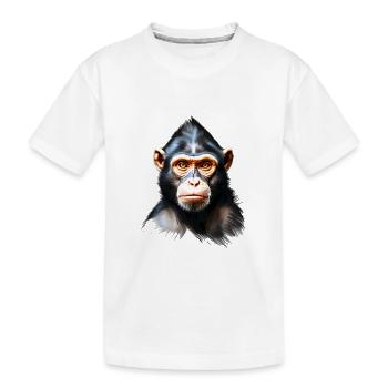 Affe Monkey V24 01 - Kinder Premium Bio T-Shirt - Weiß - Vorne