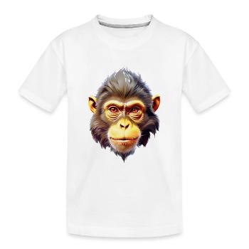 Affe V24 05 - Kinder Premium Bio T-Shirt - Weiß - Vorne