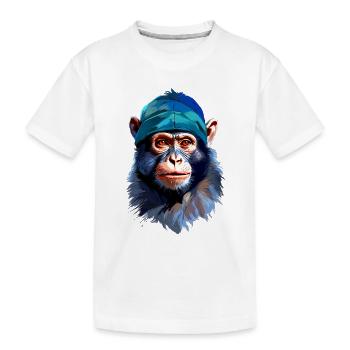 Monkey V24 14 - Kids' Premium Organic T-Shirt - white - Front