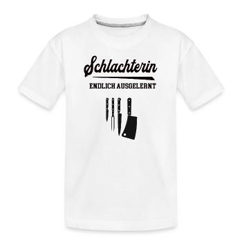 Schlachterin Ausbildung Bestanden Azubi Schlachter - Kinder Premium Bio T-Shirt - Weiß - Vorne