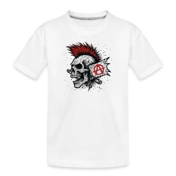 Punk Skull Rebellion - Kinder Premium Bio T-Shirt - Weiß - Vorne