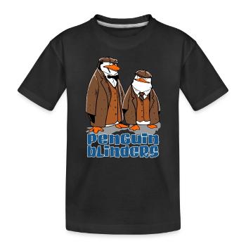 Penguin Funny Animals - Kids' Premium Organic T-Shirt - black - Front