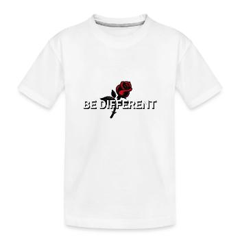 SOYEZ DIFFÉRENT – Rose Rouge, Amour-Propre, Positivité - T-shirt bio Premium Enfant - blanc - Devant