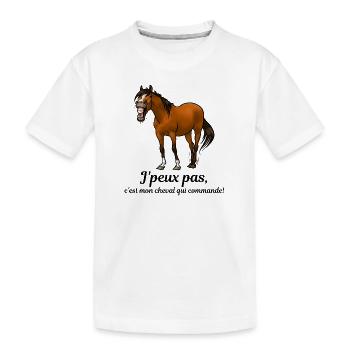 Mon cheval commande - T-shirt bio Premium Enfant - blanc - Devant