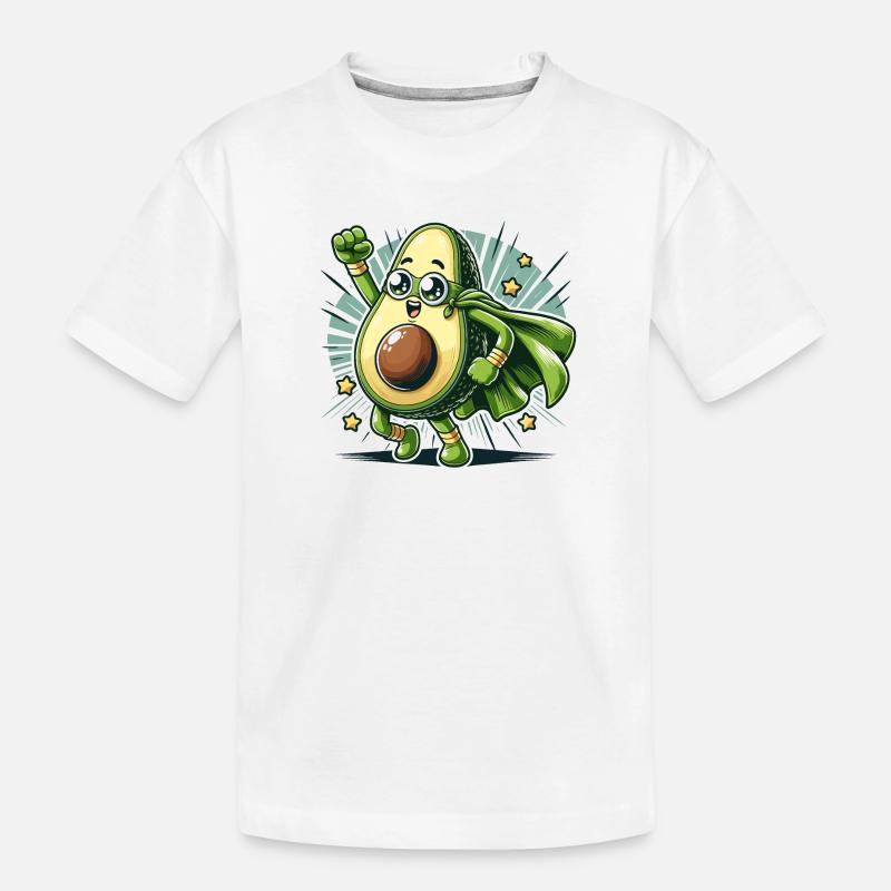 Power Avocado - Kinder Premium Bio T-Shirt - Weiß