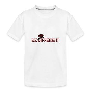 SOYEZ DIFFÉRENT – Rose Rouge, Amour-Propre, Positivité - T-shirt bio Premium Enfant - blanc - Devant