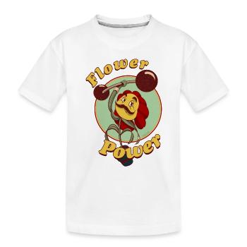 Vintage Flower Power Blume - Kinder Premium Bio T-Shirt - Weiß - Vorne