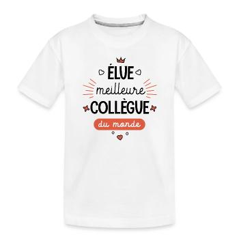 Meilleure collègue du monde Mug collegue - T-shirt bio Premium Enfant - blanc - Devant