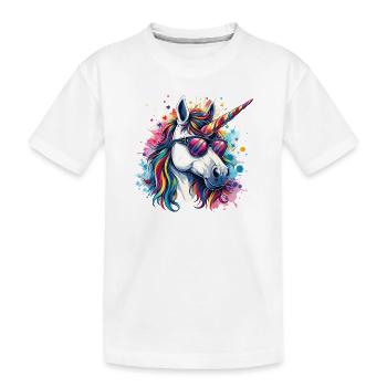 Fête Cheval Licorne Coloré Carnaval - T-shirt bio Premium Enfant - blanc - Devant