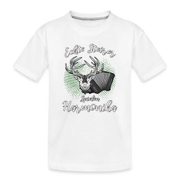 Echte Steierer spielen Harmonika steirische Steier - Kinder Premium Bio T-Shirt - Weiß - Vorne