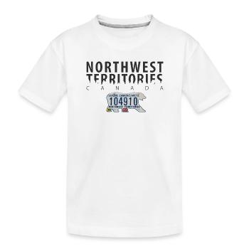Territoires du Nord-Ouest avec plaque d’immatriculation d’ours polaire - T-shirt bio Premium Enfant - blanc - Devant