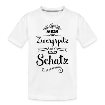 zwergspitz mein schatz hund - Kinder Premium Bio T-Shirt - Weiß - Vorne