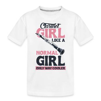 Clarinet Girl Klarinette Musikerin Geschenk - Kinder Premium Bio T-Shirt - Weiß - Vorne