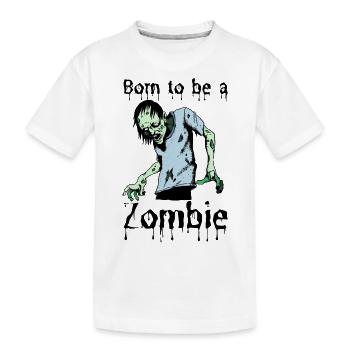 Né pour être un zombie je cadeau - T-shirt bio Premium Enfant - blanc - Devant