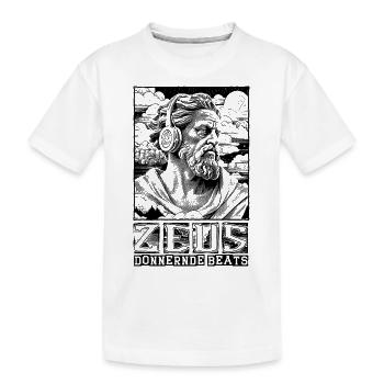 Zeus’ dröhnende Beats - Epische Klanggewalt - Kinder Premium Bio T-Shirt - Weiß - Vorne