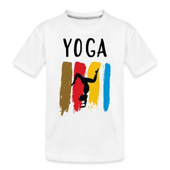 Yoga / Namaste / Lotusblume - Kinder Premium Bio T-Shirt - Weiß - Vorne