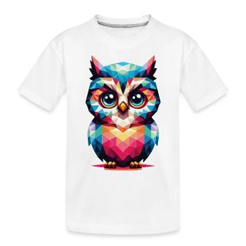 Chouette polygonale géométrique - T-shirt bio Premium Enfant - blanc - Devant