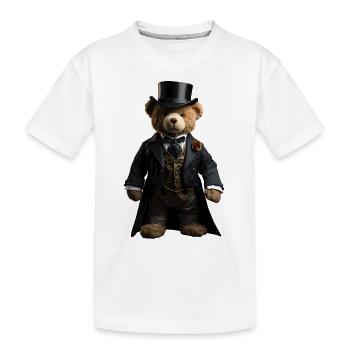 Ours en peluche en queue-de-pie noire - T-shirt bio Premium Enfant - blanc - Devant