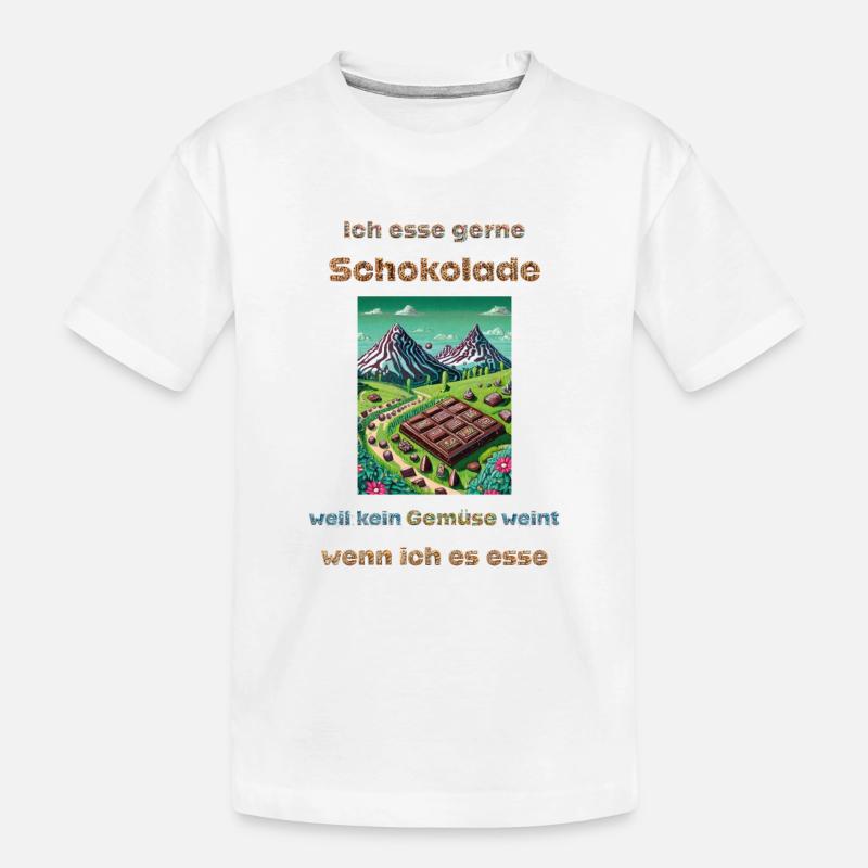 Ich esse gerne Schokolade - Kinder Premium Bio T-Shirt - Weiß